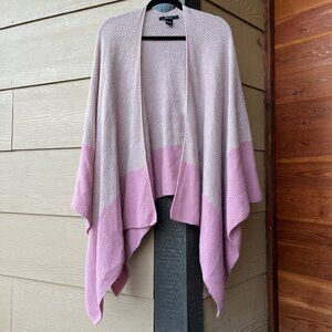 Cejon Two-tone Pink Acrylic Shawl Open Cardigan Wrap Women's OS